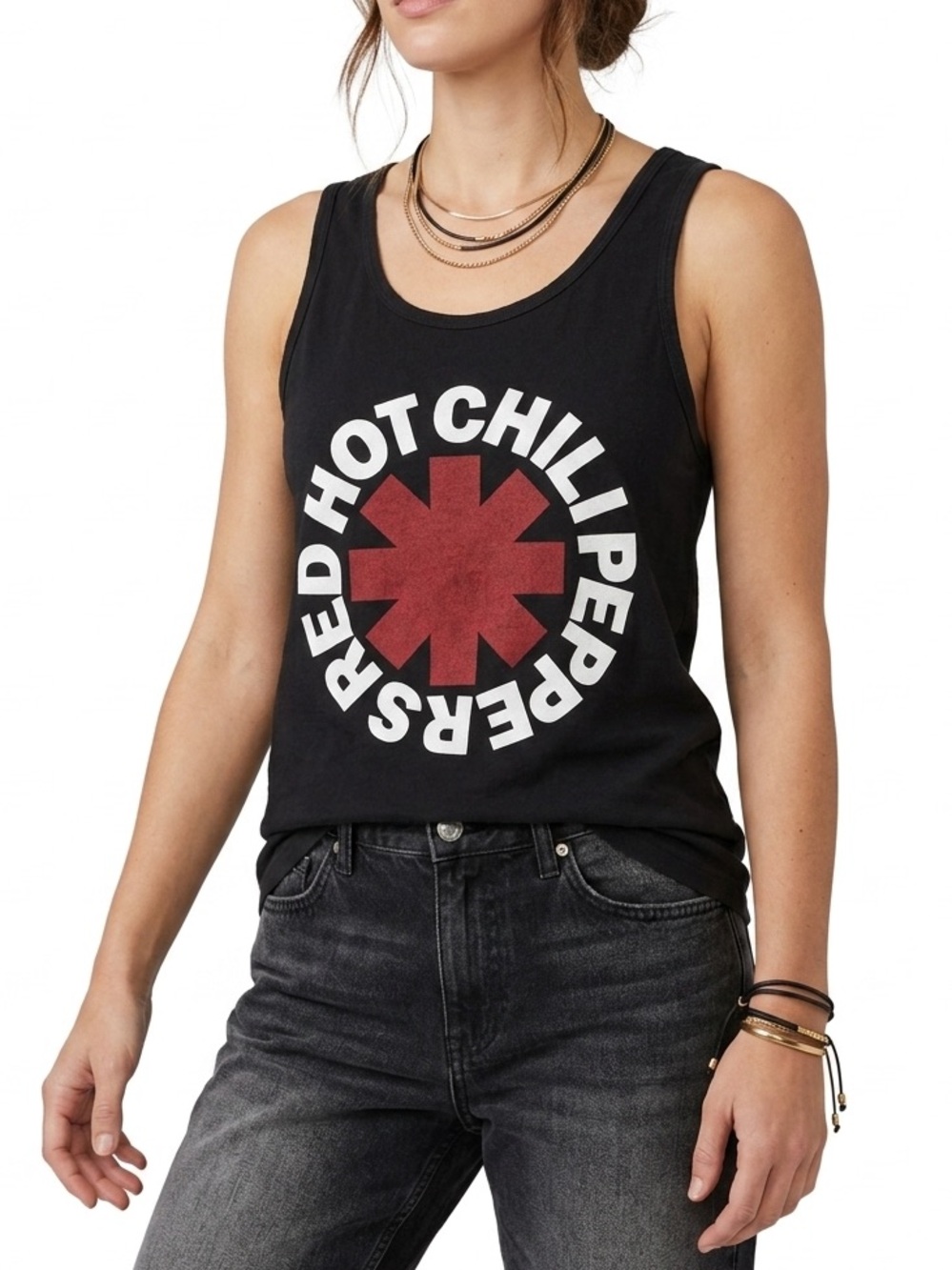 Red Hot Chili Peppers Logo Graphic T-Tank Music Memorabilia 80’s Retro BLK/Red S